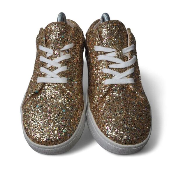 Jessica Simpson Silesta 4 Glitter Embellished Casual Sneakers Gold Women's 7.5M - Picture 3 of 12